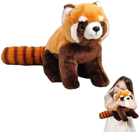 Tiny Heart Roter Panda Stofftier Plüschtier 28cm/11 Realistisches Plüsch Schönes Tier Niedliche Und Weiche Geschenke Für Kinder Jungen Und Mädchen Spielzeug Braun