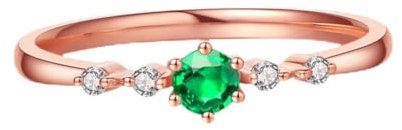 CALLARON Smaragdring Bunter Ring Bunte Ringe Mutter Geburtstagsring Hochzeitsschmuck Sterling-ring Geschenkring Aquamarin-ringe Damenringe Mutter Klingelt Eheringe Frau Schwanzring Roségold