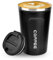 Lychico Coffee Travel Mug, 380ml Insulated Coffee Cup with Leakproof Lid, Reusable Stainless Steel Double Wall Vacuum Thermaol Mug/to Go Cups for Hot Cold Drinks, Black