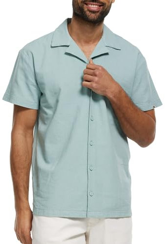 Indicode Herren INRycroft Kurzarm-Hemd aus 100% Baumwolle | Herrenhemd Männerhemd Ether, L