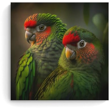YBJDLO Papageien-Poster, Dekoration, hängend, Papageien-Aufkleber, Zimmer, Wohnzimmer, Dekoration, moderne ästhetische Wandkunst, Geschenk für Freunde, Bett, ungerahmt, 30 x 30 cm