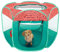 Furhaven Tragbare Hundebox Katzenzelt, Haustierspielplatz/Zwinger faltbar Indoor Outdoor Welpenkiste mit Reißverschluss - Grün und Rosa, Medium