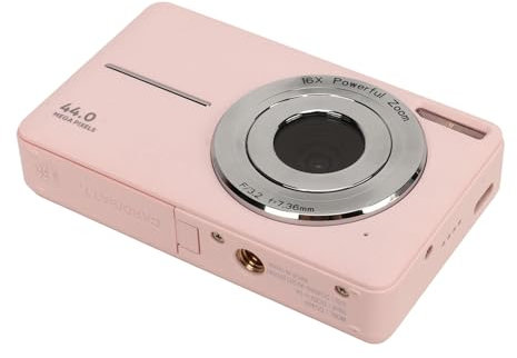 Fotocamera Digitale, Fotocamera Digitale Tascabile 1080P HD Messa a Fuoco Automatica 44MP Zoom Digitale 16X per la Fotografia (Spina europea)