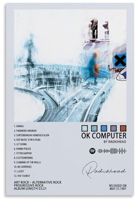 TANZEM Radiohead Ok Computer-Poster, Wandkunst, Vintage-Kunst, Raumdekoration, ästhetisches Schlafzimmer-Poster für Schlafzimmer, 20 x 30 cm, ungerahmter Stil