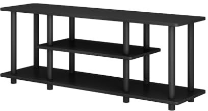 Vicco Lowboard Cesaro, Fernsehtisch, Schwarz, 110 x 41.5 cm mit offenen Regalen