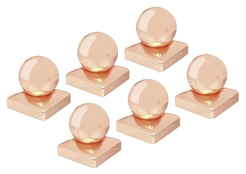 Alberts 860080 post cap for wooden posts | with ball head | copper | 90 x 90 mm | set of 6
