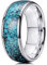 Hasdnker Ring Ringe Damen Bijouterie Herren Mode 8Mm Männer Ringe Inlay Blau Faux Türkis Stein Ringe Für Männer Frauen Hochzeit Verlobung Band Schmuck 11 Blau