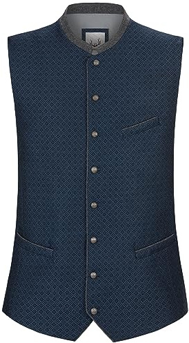 Bergfeuer Herren Romeo Trachtenweste, Blau, 50 EU