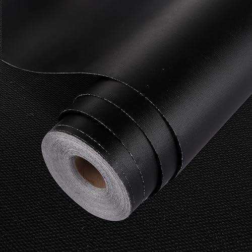 YAYODS Self Adhesive Black Wallpaper, 40CMx20M Peel and Stick Vinyl Wallpaper, Matte Black Contact Paper, Waterproof Thick Stickers for Furniture Cabinets, Countertops, Wall Covering