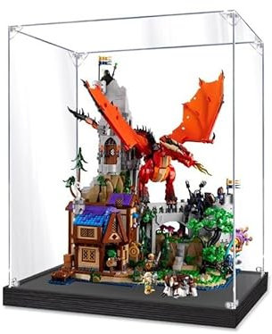 Acryl Vitrine Kompatibel Mit 21348 Ideas Dungeons & Dragons: Die Sage vom Roten Drachen, Schaukasten Showcase Staubdichte Display Case für 21348 - Nicht Enthalten Modellbausatz (Stil A)