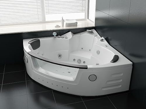 Whirlpool Milano 152x152cm | Vasca idromassaggio di lusso per 2 persone con 14 getti idromassaggio, 16 getti d’aria, riscaldamento, sistema audio, luce colorata, disinfezione dell'ozono