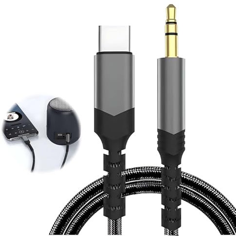 EuAcesry Cable Auxiliar USB C a Jack 3.5mm, 120 cm Cable Aux usb c a jack 3.5, Adaptador Coche de Estéreo Auxiliar Audio Compatible con Auriculares, Coche, Smartphone