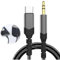 EuAcesry Cable Auxiliar USB C a Jack 3.5mm, 120 cm Cable Aux usb c a jack 3.5, Adaptador Coche de Estéreo Auxiliar Audio Compatible con Auriculares, Coche, Smartphone