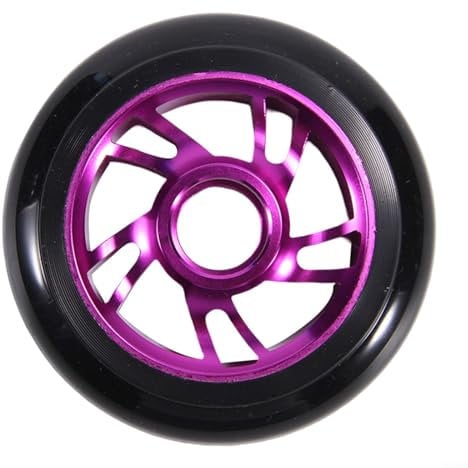 Gettimore Pro Scooter-Räder, 100 mm, Aluminiumlegierung, hohe Elastizität, PU-Reifen mit Kugellagern, für Stunt-Scooter, Roller, Skateboard-Zubehör (lila)