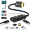 Guermok HDMI-zu-USB-C Adapter für AR-Brillen, 4K@60Hz Wiedergabe & Laden, mit DC 5V, kompatibel mit XREAL, RayNeo, Rokid, Steam, Switch2/1, PS5/4, tragbare Monitore (Schwarz)