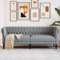 ChicAbode Chesterfield-Sofa 3-Sitzer Hellgrau Stoff Polstersofa mit Stützbeinen, Loungesofa Designsofa für Wohnzimmer, Couch Wohnzimmersofa