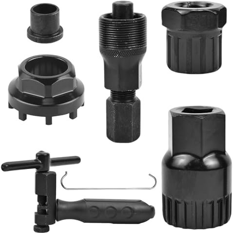 BIGP Fahrrad Lockring Tool, Fahrrad Kurbelabzieher Kurbel, Kettennieter Fahrrad, Fahrrad Kassette Werkzeug, Fahrrad Innenlager Entferner für Viele Fahrradtypen