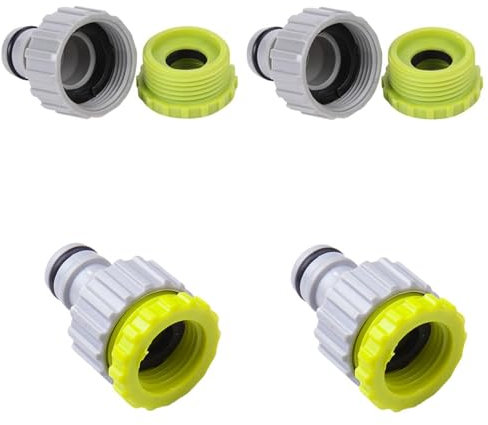 LAJUP 4 Stück Wasserhahn Adapter Gartenschlauch Für Gardena Hahnverbinder,Schlauchverbinder Anschluss Set 1/2 Zoll 3/4 Zoll Kunststoff Schlauchanschluss,2-In-1 Schlauch Kupplung