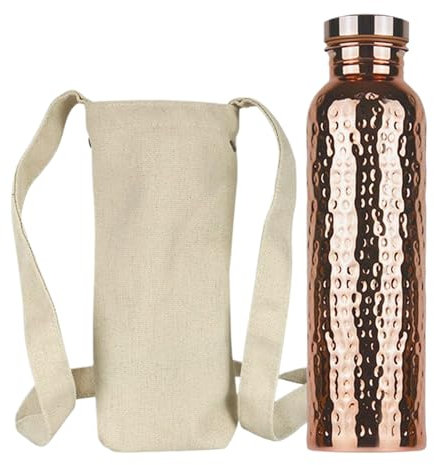 Copper Water Bottle 2 Litre - Copper Water Bottle | Bottle With Sipper | Leak-Proof Insulated | With Bag | Portable 27Oz Cup For Gym Camping Traveling