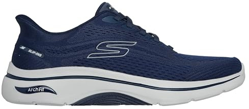 Skechers Men's Go Walk Arch-fit 2.0 Percy Hands Free Slip-in Sneaker, Navy/Gray, 10.5 UK