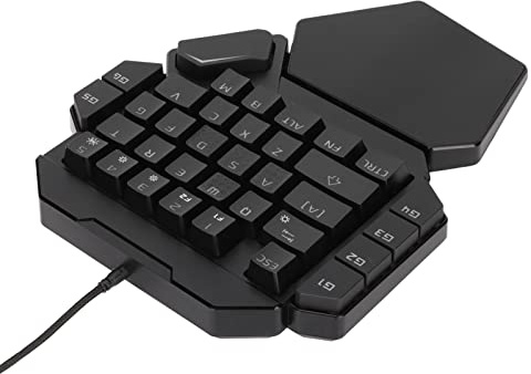 SUNGOOYUE K50 Einhand-Gaming-Tastatur, 35 Blaue Schaltertasten, RGB-Beleuchtung, ABS-Material, Programmierbare Tasten, Ergonomisches Design, Kabelverbindung