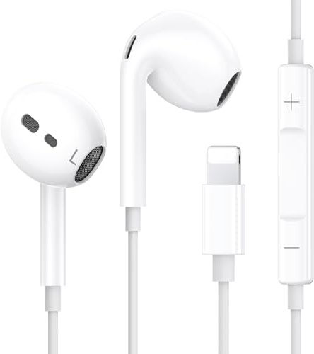 Kabelkopfhörer für iPhone Kopfhörer mit Kabel, [MFi-Zertifiziert] Kabel Kopfhörer mit Mikrofon und HiFi Ohrhörer für iPhone 14 Plus Pro Max/13/12/11/XR/XS/X/SE/8/7/iPad Air Mini Unterstützt alle iOS