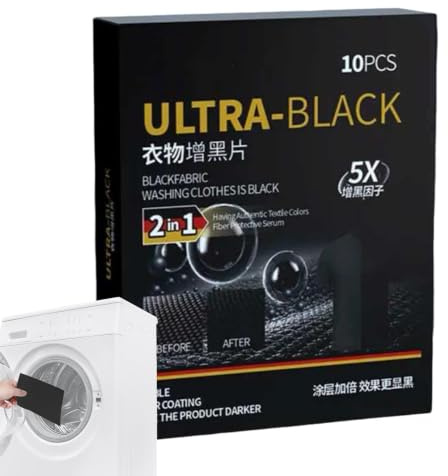 Tinte Negro Para Ropa, Hojas Reparadoras De Colores Oscurecimiento, Paquete