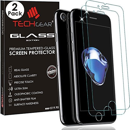 TECHGEAR [2 Pack] GLASS Edition for iPhone 8 Plus, iPhone 7 Plus (5.5 Inch) - Tempered Glass Screen Protector