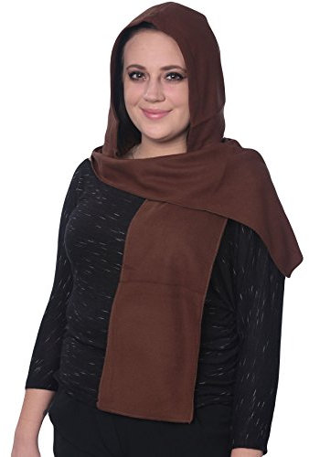 Fleece-Kapuzenschal, warm und bequem, Einheitsgröße, passend für die meisten 7 Farben, 1 oder 2 Stück, braun, Einheitsgröße