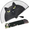 OMyTea Sexy Cat“, Faltbarer, tragbarer Fächer für Damen, japanischer/chinesischer Retro-Stil, geeignet für Hochzeiten, Tanzen, Kirche, Partys oder als Geschenk, Schwarze Katze