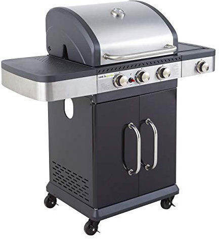 Cook'in garden FIDGI 3 Barbecue au Gaz, Noir/INOX, 117.0 x 55.5 x 112.0 cm