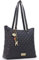 Catwalk Collection Handbags - Sac Porté Èpaule Femme Cuir - Sac Cabas Matelassé - Sac Fourre Tout Fermeture Éclair - Grand/Moyen - SOFIA - Noir