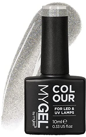 Mylee Gel Nail Polish 10ml [Frosty start] UV/LED Soak-Off Nail Art Manicure Pedicure for Professional, Salon & Home Use [Fine Glitters Range] - Long Lasting & Easy to Apply