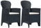 vidaXL 2X Gartenstuhl Rattan Optik Balkonstuhl Gartenmöbel Gartensessel Sessel
