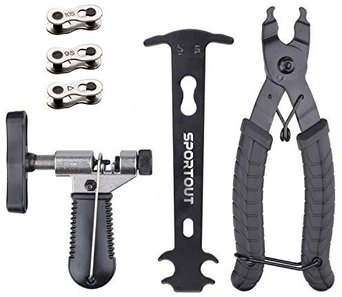 SPORTOUT Bike Chain Repair Tool Kit, Bicycle Link Plier, Bicycle Chain Cutter, Chain Inspection Caliper, Practical Bicycle Repair Kit, Perfect for Road Bike, Mountain Bike, City Bike, Sports Bike