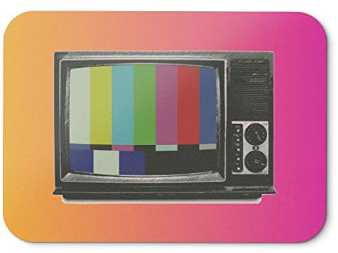 BLAK TEE Vintage Retro 90s and 80s TV Error Mouse Pad 18 x 22 cm in 3 Colours Pink Yellow
