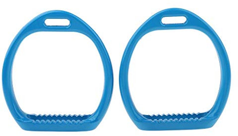 Tubayia 1 Paar Aluminium Steigbügel Sicherheitssteigbügel rutschfest Reiten Steigbügel (Blau)