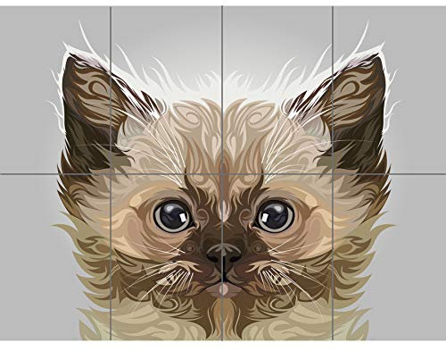 Artery8 Katze Illustration Perser Kätzchen Großer mehrteiliger Druck