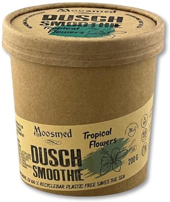 Moosmed Dusch Smoothie Tropical Fruits - vegane Bio-Seife handgefertigt in Deutschland – Dusch Butter mit Peeling Effekt