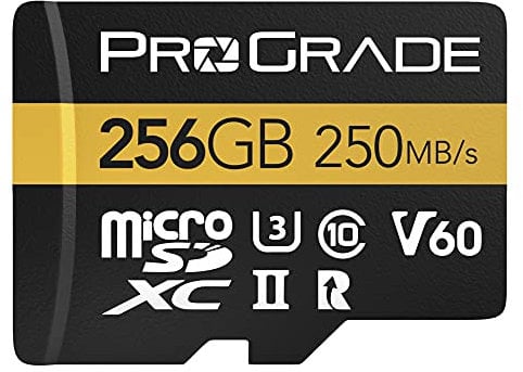 microSD Card V60 (256GB) - Tested for Full Size SD Card Devices | Up to 250MB/s Read, 130MB/s Write ProGrade Digital