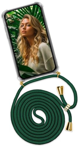 ONEFLOW Handykette für Xiaomi Mi Note 10/Note 10 Pro Hülle mit Band, Handyhülle mit Kette abnehmbar, Handyband zum Umhängen, Handy Umhängeband Lange Handykordel, Twist Case – Grün