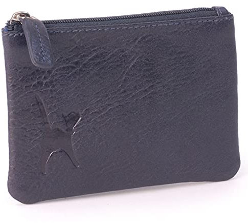 Catwalk Collection Handbags - Petit Portefeuille Femme Cuir - Mini Porte Monnaie - RFID Blocage - Boîte Cadeau - Mimi - Bleu