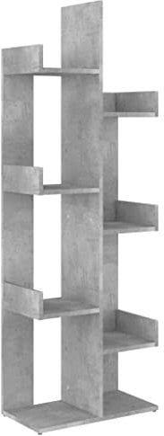 vidaXL Libreria Grigio Cemento 48x25,5x140 cm in Truciolato
