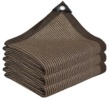 Red de Sombra Marrón Sombra Solar Malla Rectangular/Cuadrada,Toldo Vela de Sombra con Ojales,90% Malla Sombreadora de Bloque UV Pantalla de Privacidad para Patio Jardín (3x6m)