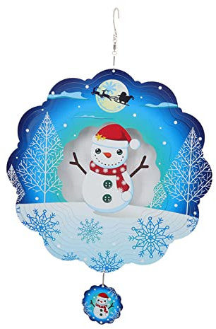 HEITIGN 11,6 Zoll Windspiel Schneemann Schneeflocke Anhänger, Weihnachtsdekoration Zum Aufhängen Handwerk Edelstahl Windspiele Weihnachtsdekoration