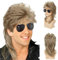 Herren Vokuhila Perücke blond gelockt 70er 80er Halloween Kostüme Punk Rocker Perücke Disco Fancy Party Perücken