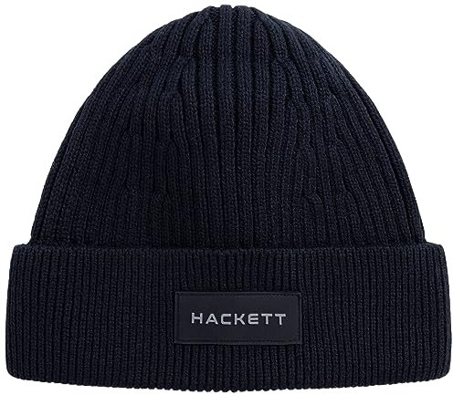 Hackett London Herren Hs Storm Beanie-Mütze, Schwarz (Black), Einheitsgröße