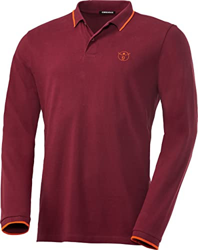 Chiemsee Herren Poloshirt Langarm, 100% Baumwolle, bequemes Polo mit lässigem Kragen, leichtes Langarmshirt, atmungsaktiv & luftdurchlässig, Bordeaux, Gr. 3XL
