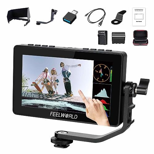 FEELWORLD F5 Prox+NP-F970 Battery+Charger with Case 5.5 inch High Bright Camera Field Monitor Touch Screen 1600nit 1920 * 1080 4K HDMI Broadcast Monitor for Film Studio