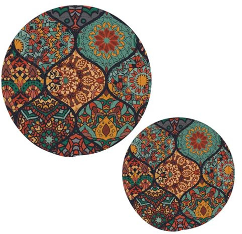 Colorful Moroccan Style Potholders Set Trivets Mat Cotton Hot Pot Holders Set of 2, Stylish Coasters Hot Pads Hot Mats for Kitchen Counter Home Decor